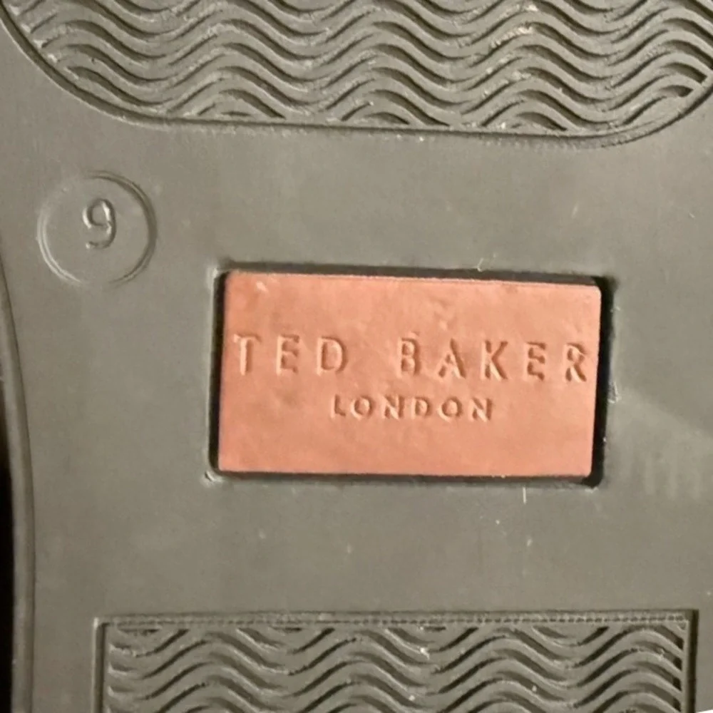 Ted Baker London Mens Burgundy Polished Leather Derby Size 9 Dress Sneakers